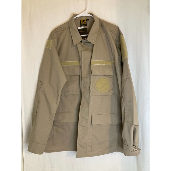 Propper Men's Tactical Shirt Jacket Size‎ Large Long Rip Stop Tan - Picture 1 of 10